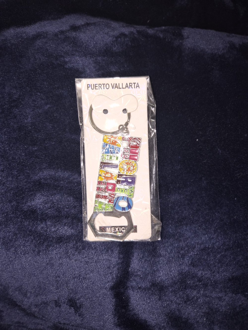 Taxco Multicolor Enamel Puerto Vallarta Keychain Bottle Opener